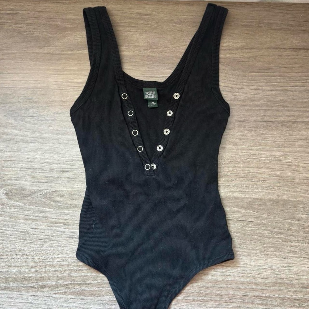 Black Wild Fable Ribbed Bodysuit